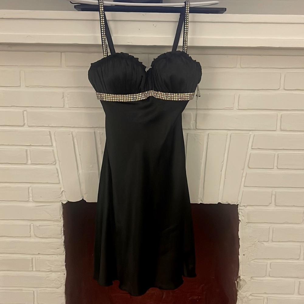 STUNNING LITTLE BLACK DRESS! Handcrafted by Baccio Italia with Swarovski details